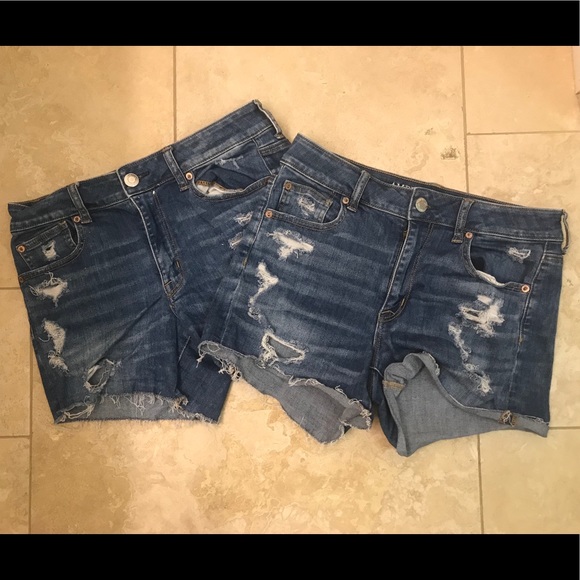 American Eagle Outfitters Pants - 2 Pairs of American Eagle Jean Shorts / Size: 10 American Eagle Outfitters Pants - 2 Pairs of American Eagle Jean Shorts / Size: 10